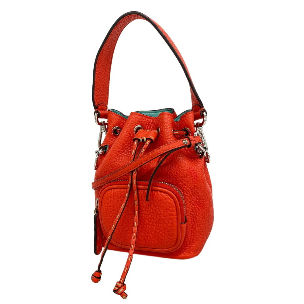 Fendi Montresor Mini Leather Handbag, Red, 2-way bag for women, OP019454